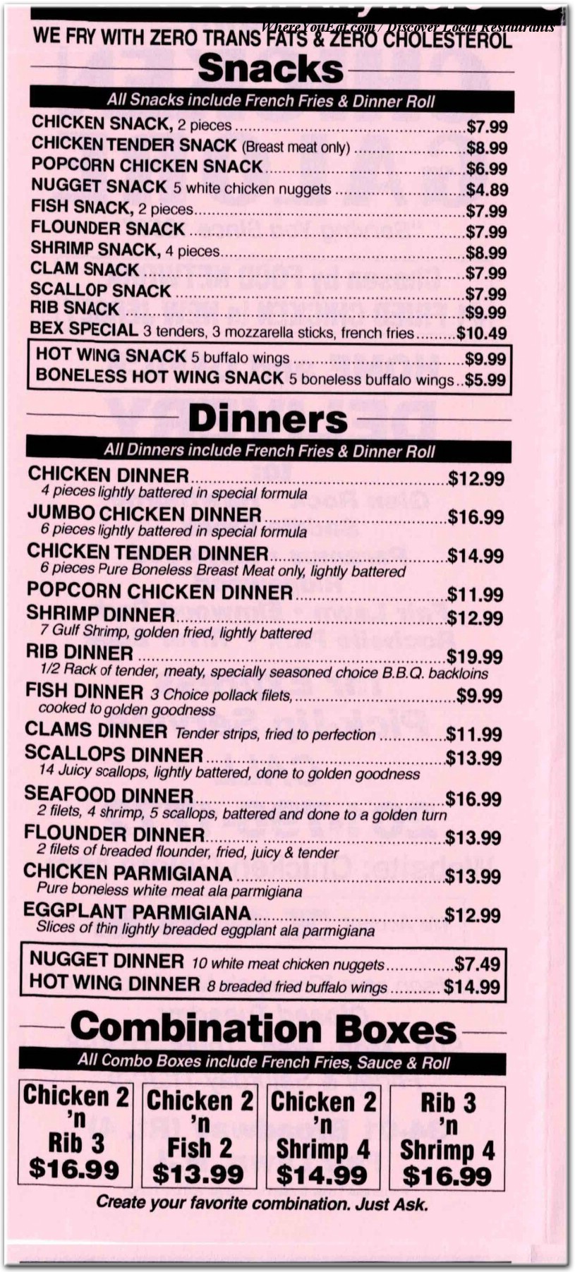 menu