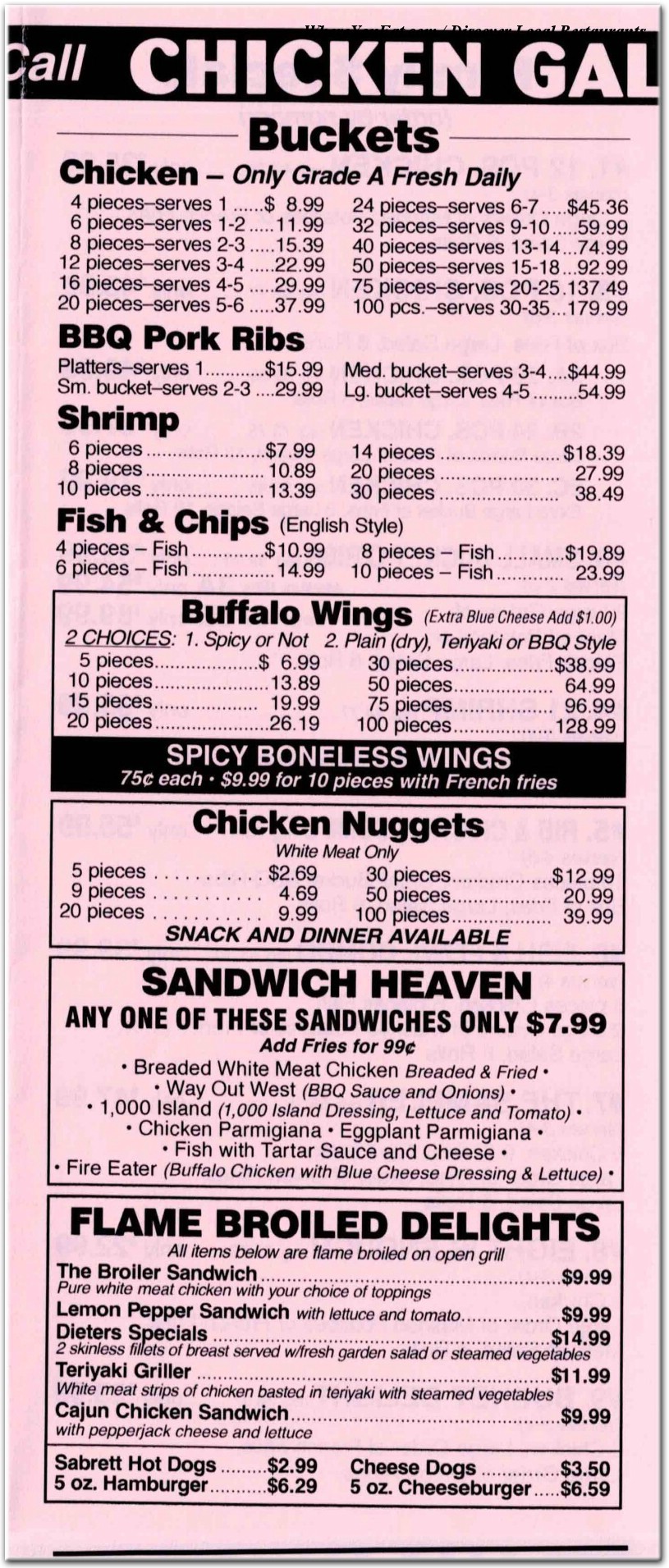 menu